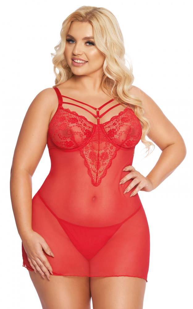 Пеньюар "Soft Line Aldona" красный, XL 