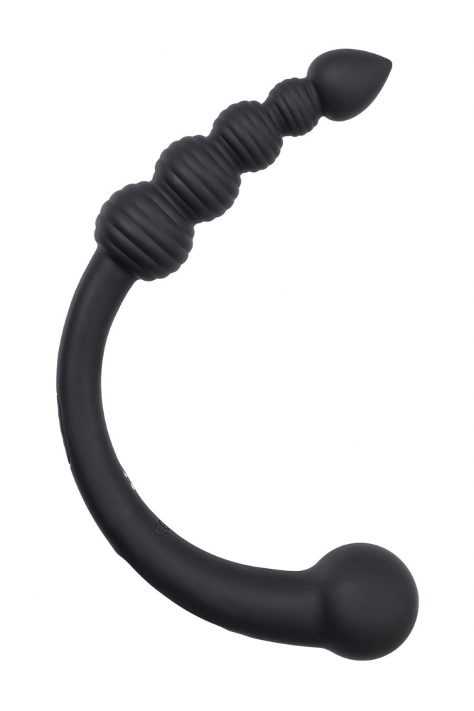 Вибратор двусторонний "Black&Red" анально-вагинальный, черный 